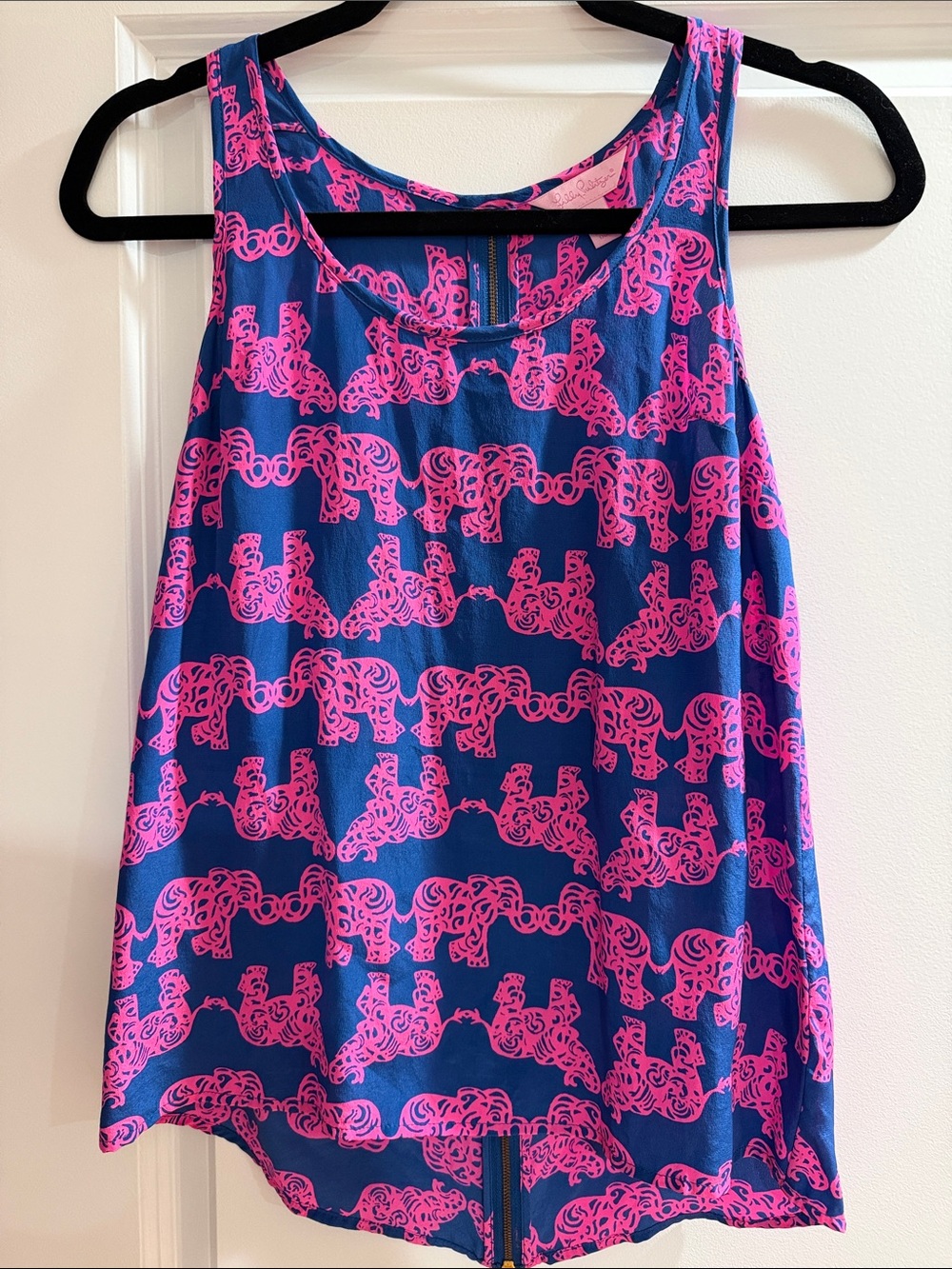 Lilly Pulitzer 100% Silk Aerial Tank Top Size XS